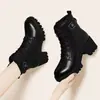 Nueva colección otoño/invierno 2026: Botines de estilo británico, antideslizantes, con tacón grueso, versátiles y forrados de forro polar, botines de tacón grueso para mujer, piel suave y algodón