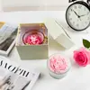 Vela Perfumada de Vidrio Transfronteriza Forma de Rosa Cera de Soja Día de San Valentín Día de la Madre Vela de Recuerdo Aromaterapia
