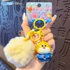 Pingente de porta-moedas de pelúcia autêntico de Zootopia, chaveiro fofo de cabeça de animal, bolsa para guardar fones de ouvido, pequeno presente
