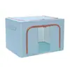 Caja de Almacenamiento de Ropa con Apertura de Cremallera Transparente Seis Marcos de Acero Plegable Tela Armario de Almacenamiento Hogar Impermeable Caja Organizadora