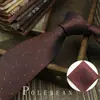 Gravata Masculina Cor Café Retrô Amarrada à Mão Britânica 8cm Formal Negócios Casamento Presente para Noivo Caixa Tendência