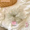 Gomas para el pelo de malla floral de alta gama para primavera y verano, Ligas para coleta estilo lujo ligero, Gomas para moño de niña