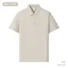 Camisa Polo com Textura Levemente Amassada e Zíper, Camiseta Casual de Manga Curta para Verão para Homens e Mulheres, Camisa Cultural Bordada para Trabalho