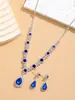 Conjunto de Collar y Aretes Estilo Gota de Agua Rubí Elegante y de Moda 2026, Accesorios de Cena Nupcial de Lujo Ligero y de Alta Gama
