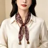 Collar de Bufanda de Seda con Cadena de Tres Cuentas de Anacardo, Accesorio de Bufanda para Traje de Vestir Vintage, Pulsera, Bufanda de Seda con Cadena de Tres Cuentas de Anacardo Estilo Coreano