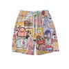 Pantalones cortos del mismo estilo con cintura elástica y cordón atado, pantalones de playa de verano de secado rápido, pantalones de pijama de pareja de dibujos animados de moda