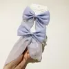 Grampo de Cabelo Laço de Fita de Chiffon de Seda Brilhante Novo Infantil Grampo de Cabelo Doce Princesa Super Fada Presilha de Adorno de Cabeça