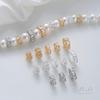 Acessórios de Contas Espaçadoras de Grande Furo em Ouro 14K e Prata com Zircônia Encaixada Fio Espaçador Pérola Cristal Pulseira Material para Joias DIY Feito à Mão
