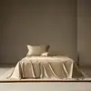 Juego de sábanas de alta gama Muji Nishikawa estilo japonés de 100 piezas, sábana individual de algodón de fibra larga de Xinjiang suave como la seda de color liso, 100% algodón