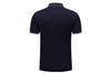 Algodón 95% spandex 5% cuello liso azul marino azul oscuro fábrica negocio manga corta solapa polo etiqueta bordada