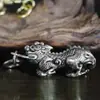 Conjunto de Chaveiros Vintage de Cobre Gravado para Casal, Chaveiro Pixiu Masculino e Feminino Antigo Estilo Chinês, Pingente de Carro
