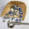 Mosaico de cerâmica de porcelana azul e branca peças soltas materiais de artesanato DIY azulejo mosaico quebra-cabeça tarefa