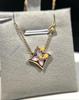 Collar de flor de diamante de alta calidad en oro V para mujer, cadena de cuello de oro rosa con fritillaria blanca natural y trébol de cuatro hojas, cadena de clavícula.