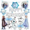 Balão de Filme de Alumínio Tema Frozen Transfronteiriço Conjunto Aisha Anna Xuebao Decoração de Festa de Aniversário Feliz para Crianças