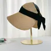 Sombrero de Pescador Protección Solar Algodón y Lino Parte Superior Vacía Sombrero de Sol para Mujer 2025 Nuevo Verano Ala Ancha Lazo Sombrero de Playa