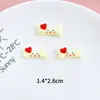 Fofo Doce Laço Xadrez Vermelho Acessórios Gordos Tamancos Grilhão Destacável DIY Resina Atacado Fivela de Sapato