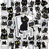 Compra Directa Transfronteriza [con Certificación Ce.Cpc] 50 Lindas Pegatinas de Gato Negro de Dibujos Animados para Escenas Divertidas de la Vida Diaria