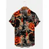 Nova camisa de manga curta 3D transfronteiriça Camisa impressa de Halloween camisa masculina de festa solta Europa e Estados Unidos DIY para figurar