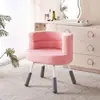 Silla de Maquillaje Estilo Girly Estética Silla con Respaldo de Lana de Cordero Sala de Estar Dormitorio Tocador Sofá Individual Taburete de Maquillaje