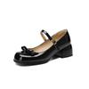Escola de Dropshipping de Comércio Exterior Sapatos de Salto Médio Bico Redondo com Laço Estilo Escolar para Meninas Comportadas, Disponíveis em Vários Tamanhos, Confortáveis para Comércio Exterior