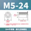 Tuerca remachable hexagonal de acero inoxidable en stock M3M4M5 con orificio pasante SOS-3.5M3/M4/304