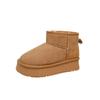 Botas de Nieve de Lana Versátiles de Moda Nuevas de Cuero Genuino para Mujer, Suela Gruesa, Invierno 2025, Engrosadas, Cálidas, Antideslizantes, Botines