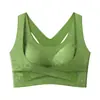 Sujetador sin costuras floral en relieve estilo tendencia nacional para mujer, sin varillas, push-up, realce lateral, cierre de espalda cruzada, sujetador deportivo de belleza