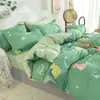 Juego de Cama Morado Cepillado de Cuatro Piezas Individual y Doble Funda de Edredón para Estudiantes Juego de Tres Piezas Corazón Girly 4 Ropa de Cama Sábanas Funda de Edredón