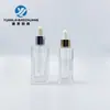 Atacado 10ml/15ml/30ml/50ml frasco quadrado de essência de canto reto conta-gotas com cabeça para cola líquida fundo quadrado espesso