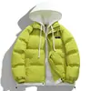 Roupas Falsas de Duas Peças Acolchoadas de Algodão Masculino Inverno 2024 Novo Soltas Cor Doce Quente Jaqueta Acolchoada de Algodão Jaqueta Acolchoada de Algodão Casaco de Inverno Masculino Versátil