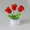 Producto Terminado Hilo Transfronterizo Girasol en Maceta Flor Artificial Decoración de Escritorio para Estudio, Pequeño Regalo para el Festival Qixi, Día de Año Nuevo, Día del Maestro
