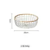 Cesta tejida a mano de alambre de hierro Arte de hierro Retro Nórdico Arte de hierro Almacenamiento de bocadillos, pan, frutas, artículos varios Cesta de almacenamiento Organizador