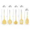 Conjunto de Cinco Peças de Espátulas de Silicone de Duas Cores Branco e Amarelo, Espátulas de Silicone Antiaderentes, Conjunto de Utensílios de Cozinha para Uso Doméstico
