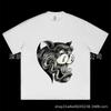 Nova High Street Vintage Paper Printing Cartoon Printing Camiseta de manga curta Trendy Loose Meia manga Top para homens e mulheres