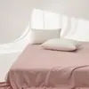 Otoño e Invierno Color Puro Terciopelo de Leche Cama Sábanas de Cama Pieza Única Forro Polar Cálido Terciopelo Coral Colcha Simple Doble Juego de Tres Piezas Dormitorio