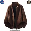 Chaqueta de alta calidad marca NASA con cuello mao, tacto de terciopelo, para hombre, moda casual de otoño, prenda exterior elegante y de lujo de alta gama