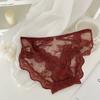 Calcinhas de Renda Desejo Puro para Mulheres, Vazadas Cruzadas Sem Costura Cintura Baixa Malha Respirável Algodão no Fundilho Calcinhas Femininas, Lingerie Desejo Puro