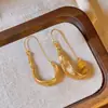 Brincos Pendentes com Padrão Dourado ~ Brincos Irregulares Europeus e Americanos Exagerados e Resistentes, Brincos Leves de Luxo de Alta Qualidade, Acessórios de Orelha Femininos Únicos e de Nicho