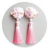 Tang terno das crianças jóias cocar para meninas bebê estilo chinês borla de seda acessórios para o cabelo festivo Ano Novo cheongsam gancho de cabelo