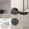 Cerradura de puerta de madera maciza con ventosa magnética, silenciosa, universal, negra, para interiores y dormitorios.