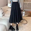 Falda de Corte A 2026 Falda Media Plisada que Cubre la Cadera para Mujer, Falda Larga Estilo Hada Elegante Nuevo Estilo, Falda de Corte A de Cintura Alta Adelgazante de Longitud Media para Primavera y Verano