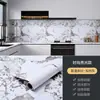 Pegatina de Cocina Patrón Mármol Prueba de Aceite Prueba de Humedad Impermeable Autoadhesiva Engrosada Gabinete Estufa de Cocina Resistente a Altas Temperaturas Pegatina para Humos