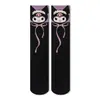 Calcetines de Algodón Kuromi para Niños, Calcetines Largos para Niñas, Calcetines de Pantorrilla de Dibujos Animados para Primavera y Otoño, Calcetines de Media Pantorrilla Estilo Coreano para Niñas