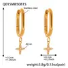 Brincos de Aço Inoxidável Omaca Super Flash 5A Zircônia Cruz Cruzados Simples Acessíveis Estilo Luxo Banhados a Ouro 18K Real