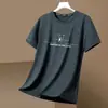 Fabricante Original Camiseta de Manga Corta de Seda de Hielo Suelta para Hombre de Verano Más Vendida Secado Rápido Seda de Hielo Fresca Camiseta Negra