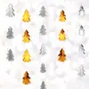 Guirnalda Creativa de 10 Árboles de Navidad de Papel 3D Cadena de Adornos Navideños Decoraciones Colgantes para Fiestas Suministros para Decoración de Pared y Techo