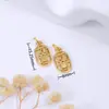 Pingente Galvanizado em Ouro 14K que Preserva a Cor com a Palavra "Fortune" Pequeno Pingente Acessório para Pulseira DIY Pulseira Colar Acessórios de Contas Atacado D104