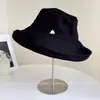 Chapéu de Pescador Liso Simples com Aba Virada para Cima para Mulheres Verão Novo Casual Versátil Proteção Solar Chapéu Balde Tecido para Sol Viagem ao Ar Livre