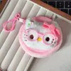 Bolsa Mini Headphone Gato Desenho Animado Bolsa de Armazenamento Chaveiro Pingente Boneca Rosa Bolsa Porta-Moedas Pingente Atacado