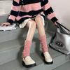 Calcetines para mujer con volantes de rizo retorcido, calcetines de otoño e invierno, color liso, estilo JK, calcetines de punto de lana japoneses, retro, venta al por mayor de fábrica